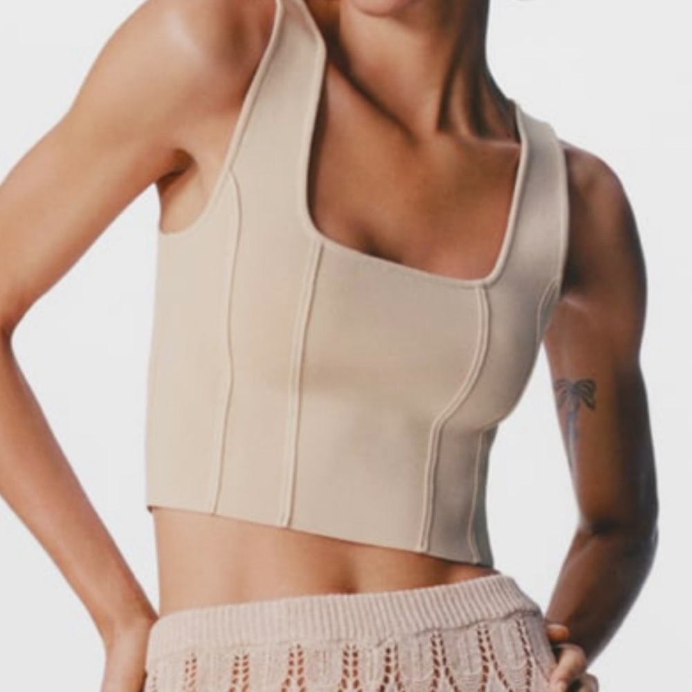 Zara Beige Crop Top